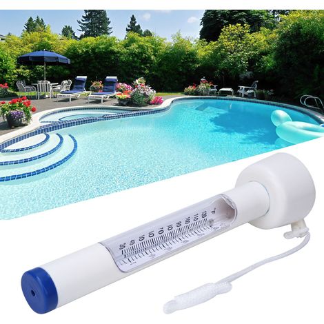 Thermomètre flottant pour piscine et spa, résistant à l'eau, plage de mesure 0-50°C, idéal pour bain et aquarium, couleur blanche.