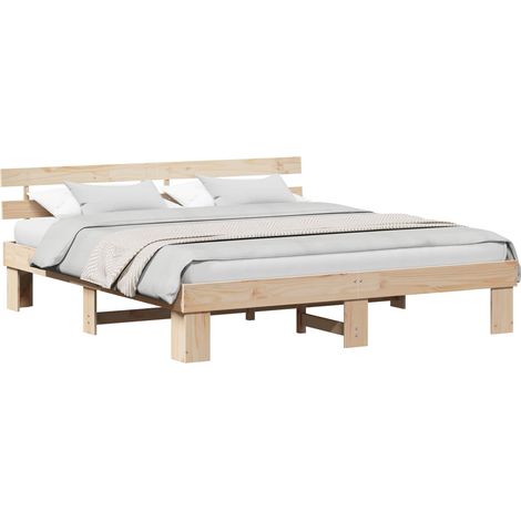 Maison Exclusive - Estructura de cama Natural 180 x 200 cm Madera (1/5)
