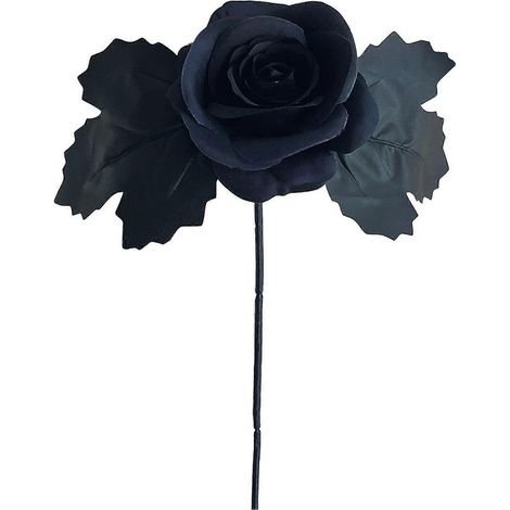 Bouquet de roses artificielles noires pour Halloween, centre de table floral gothique pour fêtes, décoration de maison hantée (1/5)