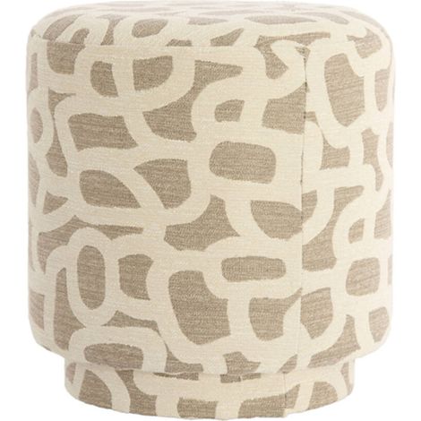 Sitzpouf rund Stoff Taupe Beige Light & Living DAVONTE (1/3)