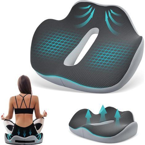 1 cuscino ergonomico per coccige in memory foam con maniglia per ufficio, auto, divano – sollievo dal dolore (1/5)