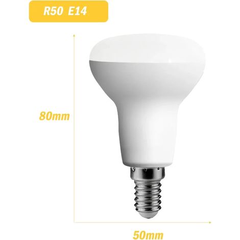 (R50 6W E14, 4000K) Lot de 2 lampes de salle de bain LED en forme de champignon, sans scintillement, étanches, adaptées aux salles de bain. (1/5)