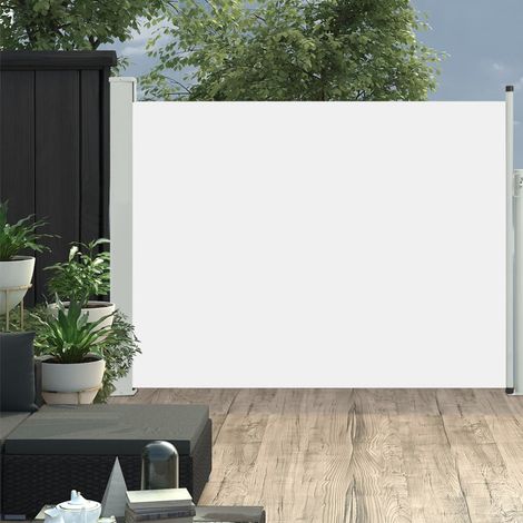 Auvent latéral rétractable de patio - Auvent de jardin Soleil imperméable 140x500 cm Crème BV106862 - BonneVie (1/5)