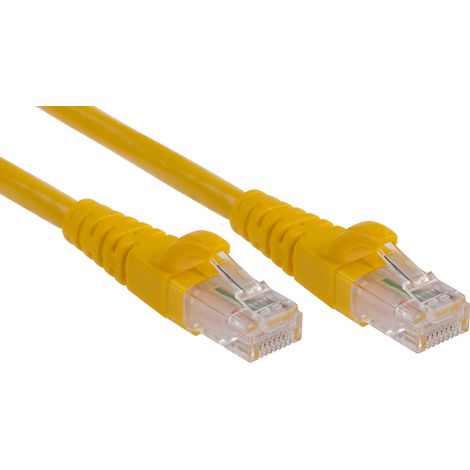 Câble cat 6 Avec connecteur / , U/UTP, gaine PVC Jaune, 5m ( Prix pour 1 )