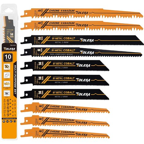 Reciprocating Saw Blades for Wood Pruning and PVC Cutting Bi-Metal Window Saw Blades for Cutting Heavy Metals, Metal Pipes, Sheets, Rebar Saw Blades (1/5)