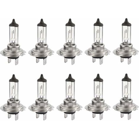 Lot de 10 Ampoules Halogènes LED 12V H7 55W - Longue Durée, Blanc, Feux de Croisement pour Voiture (1/5)