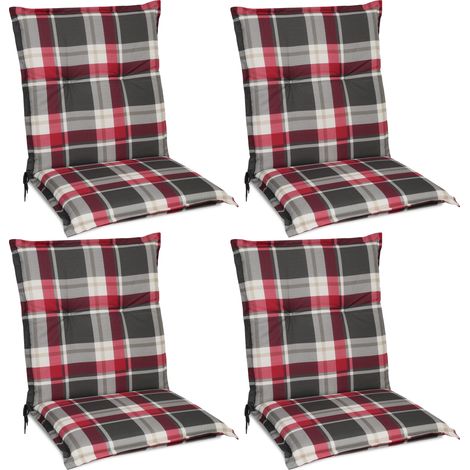 Beautissu Set di 4 Cuscini per sedie da Giardino Sunny BK 100x50x6cm - Extra Comfort - Colori Resistente ai Raggi UV	Bordeaux (1/5)