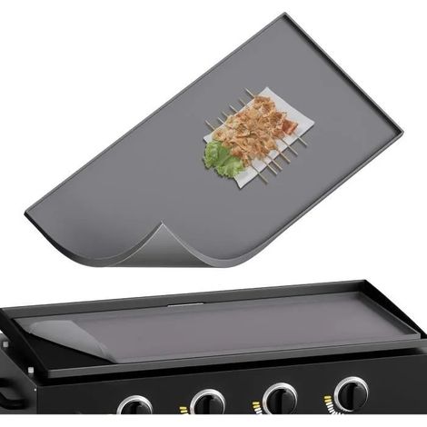 Tapis de Gril, 55cm Tapis de Cuisson Réutilisable, Plaque de Cuisson, Papier Anti-Adhérent pour Grillades au Charbon, Gaz - Gris (1/4)