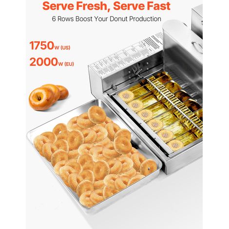 Machine à Donuts Automatique, Friteuse à Donuts Rendement Élevé 360PCs/h, pour Friture et Retournement de Beignets Beignes Boulange… (1/5)