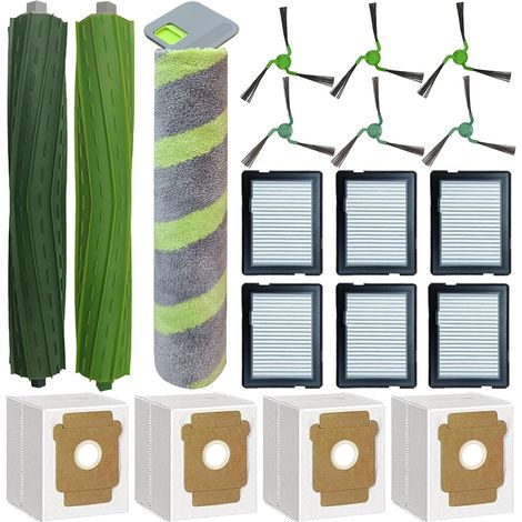 Chuancheng 19-teiliges Zubehörset für iRobot Roomba Max 705 Combo/706 Combo/Max 700 Serie Saugroboter, 2 Hauptbürsten, 1 Walzenbürste, 6 Filter, 6 Seitenbürsten, 4 Beutel (1/5)