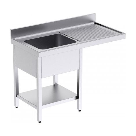 Plonge Inox Gamme 700 Egouttoir à Droite avec Etagère et Espace pour Lave-Vaisselle - Distform