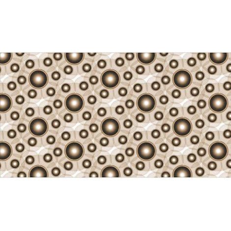 Papier peint panoramique géométrique beige Tapisserie panoramique originale beige & marron Papier peint panoramique motif rond chambre & salon (1/3)