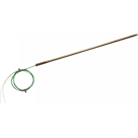 Thermocouple type K Ø 2mm, L 250mm, +1100°C max à Fiche mâle miniature ( Prix pour 1 )
