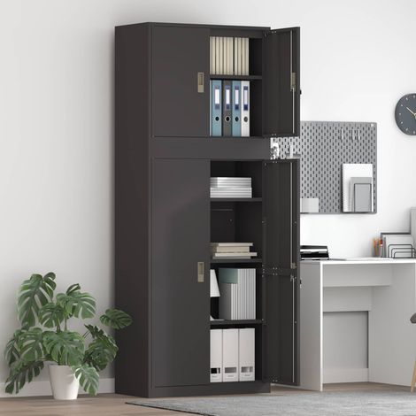 vidaXL Armoire de rangement 2 pc Noir 80 x 40 x 210 cm Acier (1/5)
