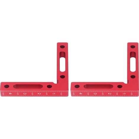 Lot de 2 équerres de positionnement à angle droit, règle en L à 90°, en alliage d'aluminium, outil de menuiserie (1/5)