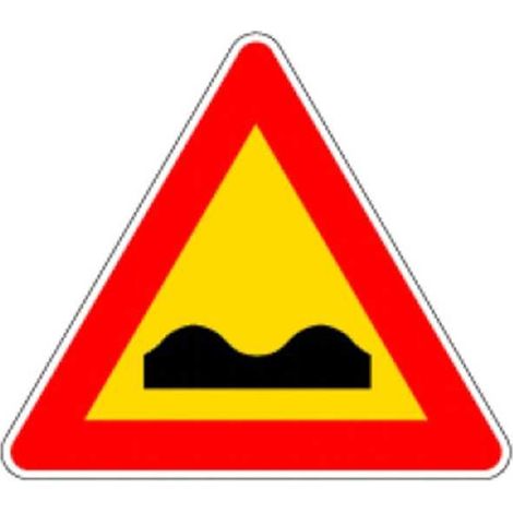 Panneau de signalisation routière route déformée