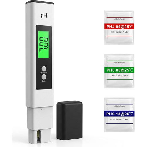 Tester digitale dell'acqua PH Meter con display LCD Test elettronico dell'acqua Monitor della qualità dell'acqua per coltura idroponica dell'acquario, batterie LR44 x2 incluse (1/5)