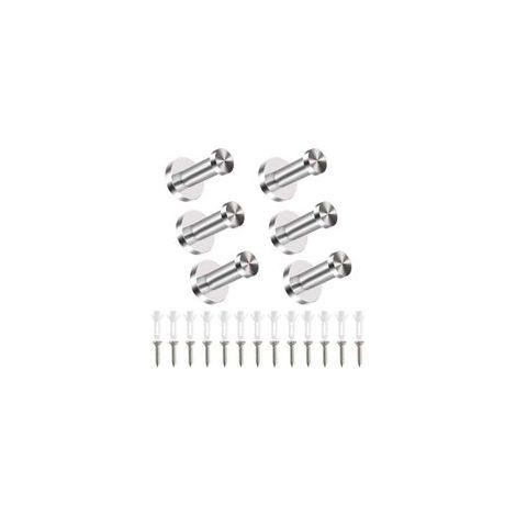 crochets muraux en acier inoxydable, patères, crochets muraux pour peignoir, serviette avec 18 vis et 18 ancrages pour armoires à chapeaux, toilettes, chambre, cuisine (1/4)
