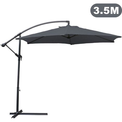SWANEW Sonnenschirm Ampelschirm Garten Schirm Pavillon 350 cm - Grau (1/5)