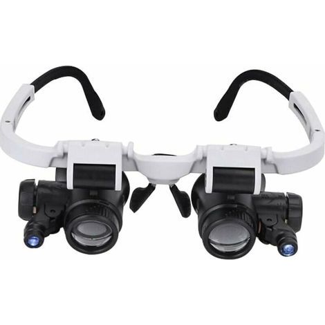 Ulisem Adjustable Headband Magnifier with LED Light 8X 15X 23X Magnifying Glasses Binocular Magnifier Hands-Free (1/4)