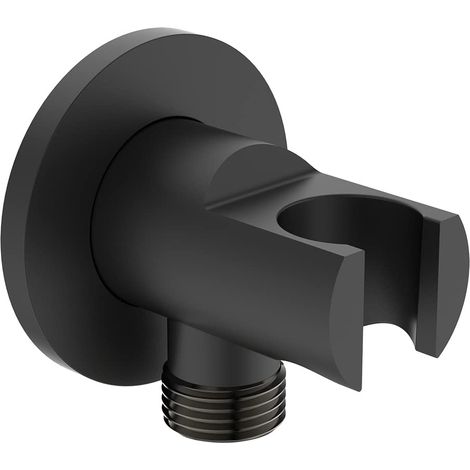 Ideal Standard - Supporto a parete fisso erogante per doccetta, Nero Seta (1/5)
