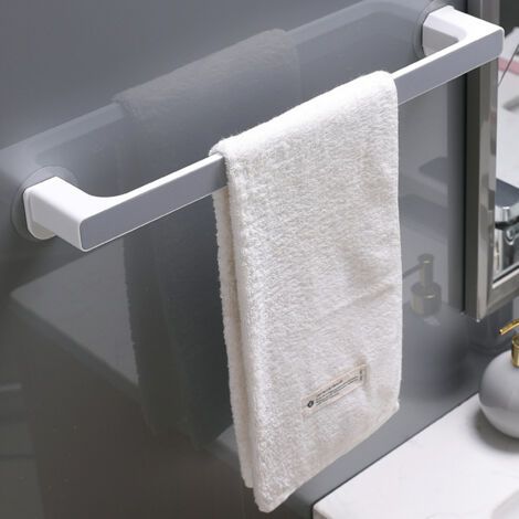 SABIR Porte-serviettes de salle de bain sans perforation, taille du produit 46,3 x 6,5 x 2,8 cm