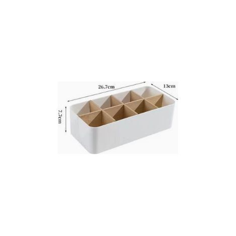 Organizer da scrivania bianco, 8 scomparti, organizer da scrivania multifunzione per penne, telecomandi, accessori da ufficio, scatola portaoggetti (1/5)