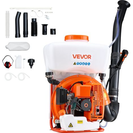 Pulvérisateur à Dos Thermique, Moteur 63 cc 2,1 kW, Brumisateur à Dos à Essence avec Réservoir 16 L, Système Pulvérisation Poudre et Liquide, pour Entretien Cultures de Jardinage, Agriculture (1/5)