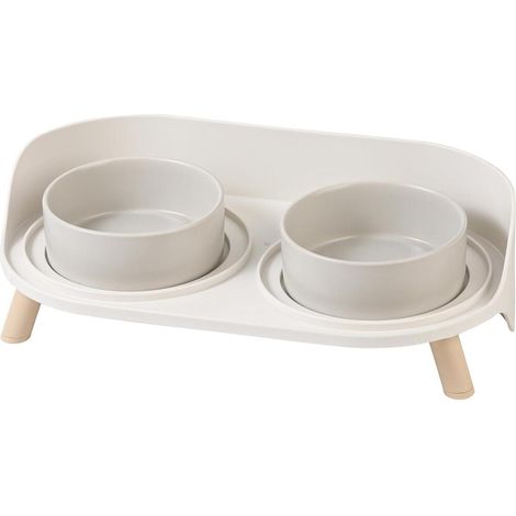 Double Gamelle Chat Surélevée en Céramique - Gamelle pour Chat dote de Support Antidérapant - Bols p (1/5)