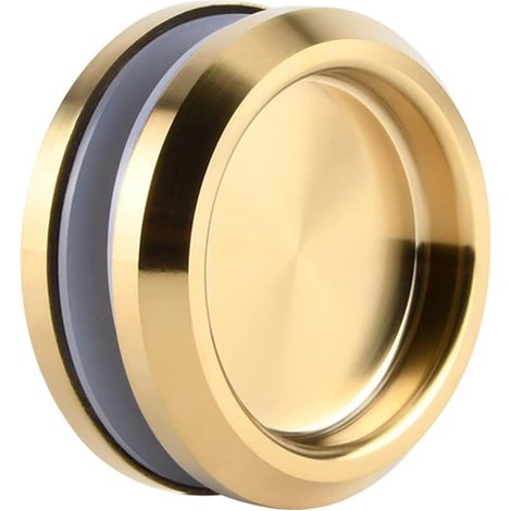 Runder Schiebetürgriff aus Glas, Doppelgriff für Badezimmertüren, aus Edelstahl 304, goldfarben. (1/5)