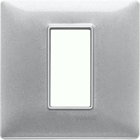 Placca 1M argento metallizzato per scatola rotonda  Vimar Plana 14641.71