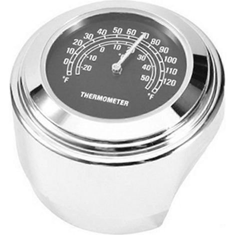 22–25 mm Motorraduhr mit Thermometer, Temperaturanzeige, wasserdicht, Motorrad-Styling-Zubehör, Lenkerhalterung, schwarz (1/5)