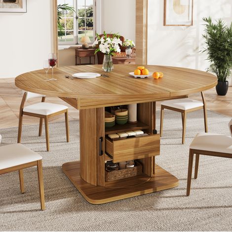 Mesa comedor extensible redonda a ovalada 118-158 cm OKMYHOME (1/5)
