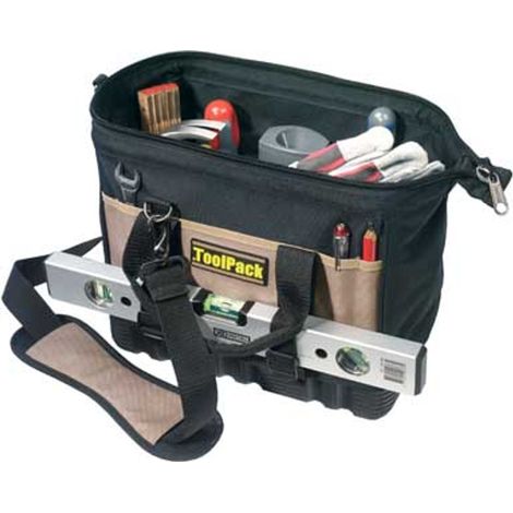 TOOLVIZION ToolPack Werkzeugtasche mit Gummiboden, kleine Ausführung, 32 x 19 x 28 cm (1/2)
