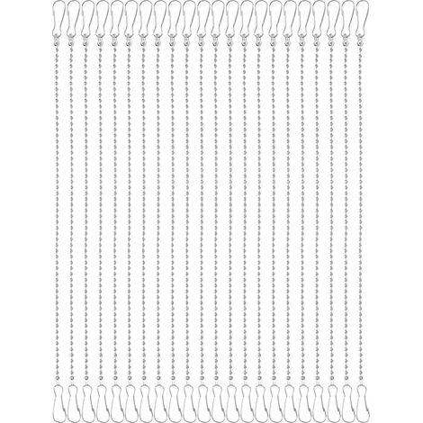 Lot de 24 Chaînes Décoratives à Suspendre en Acier Inoxydable Argenté avec Crochets, Solides et Résistantes pour Paniers de Plantes et Carillons D'extérieur Halloween (1/5)