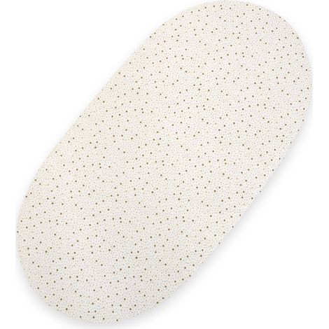 Sábana bajera ajustable de algodón para moisés bohemio y cochecito góndola (75 x 35 cm) - Mini estrellas doradas (1/3)