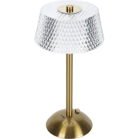 Lampe de Table à Intensité Variable, 3 Couleurs Changeantes Contrôle Tactile Lampe de Table en Cristal, Dirigé Lampe de Table Rechargeable Lampe Vintage pour Hôtel Bar Salon (1/5)