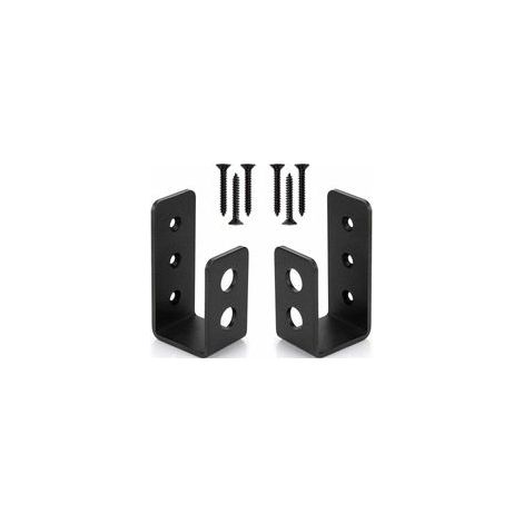 Lot de 2 supports de porte en acier robuste pour porte de 2 x 4, barre de scurit en forme de U (1/4)