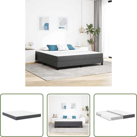 vidaXL Design moderne - Matelas de Lit avec matelas Gris 180 x 200 cm tissu (1/5)