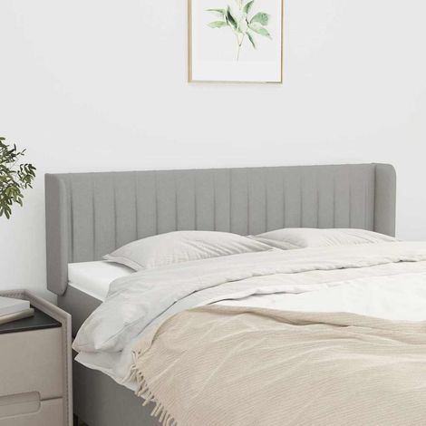 vidaXL Cabecero de tela gris claro 147x16x78/88 cm (1/5)
