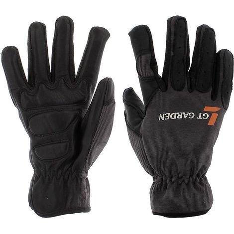 Gants de travail anti-vibrations taille 10 (L) – Paume en cuir renforcé – Insert anti-vibrations pour protection optimale