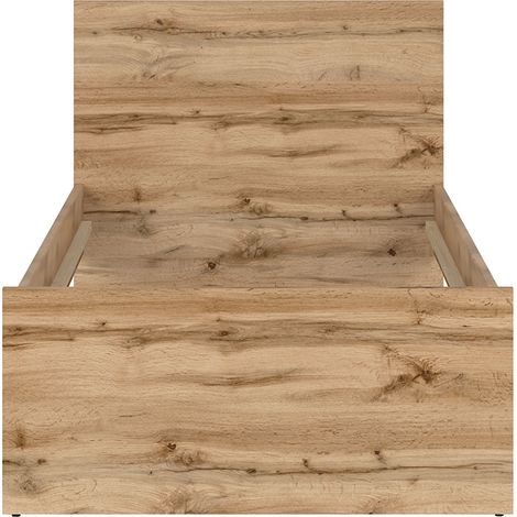 Bett 90x200 June Weiß und Holz