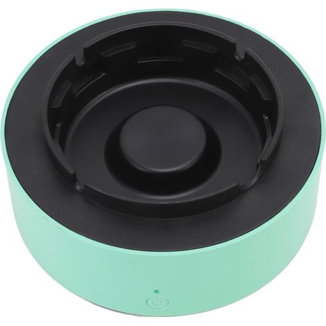 Cendrier intelligent auto-extinguible, petit modèle multifonctionnel purificateur d'air à ions négatifs, vert et noir. (1/5)