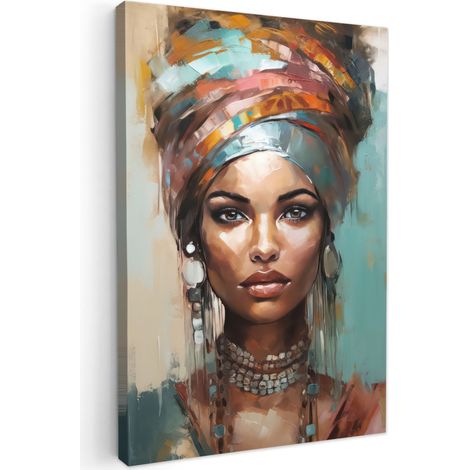 CUADRO EN LIENZO Mujer - Arte - Joyas - Retrato Lienzo Para Dormitorios 60x90 cm
