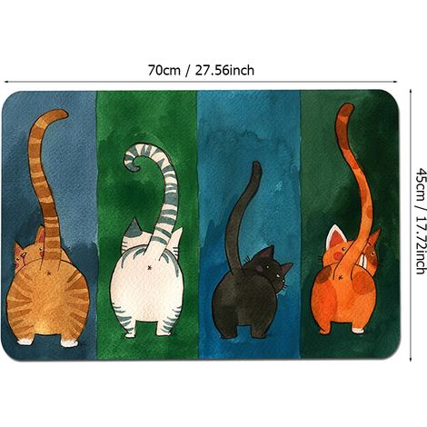Rutschfeste Eingangsmatte mit Katzenmuster für den Innen- und Außenbereich (große Größe) (1/5)