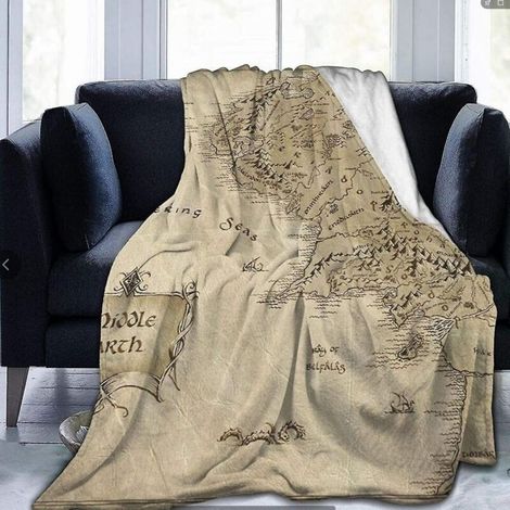 Medium Retro Polar Map Blankets Gift for Home Sofa Couch Christmas Earth Fuzzy Bed Throw Blanket Soft Warm Plush Blanket 60x50inch (1/5)