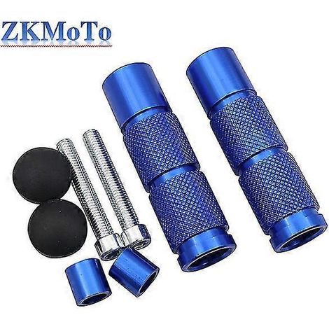 Motorrad-, Fahrrad-, Roller- und Dirtbike-Fußrasten M8 CNC-Fußrasten Pedale für Kawasaki, Honda, KTM, Yamaha, Suzuki Motocross ATV Universal – Blau