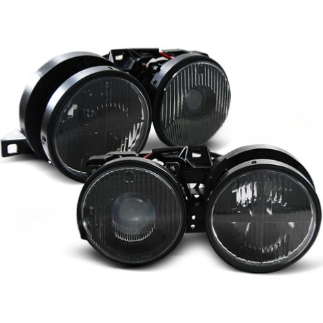 Paire de feux phares BMW serie 3 E30 de 11/1982 a 06/1994 design noir-27361128 (1/2)
