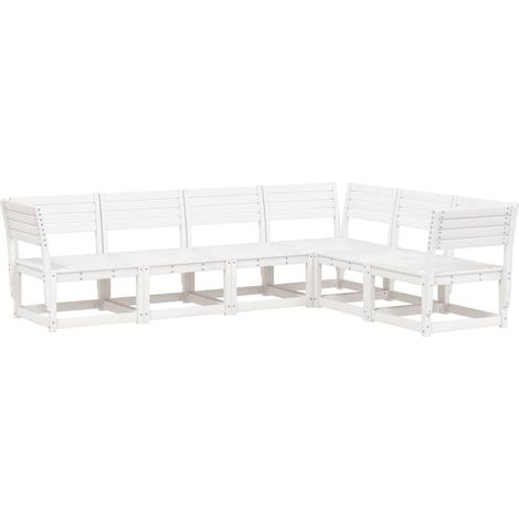 Maison Exclusive - Set Divani da Giardino 6 pz Bianco in Legno Massello di Pino (1/5)