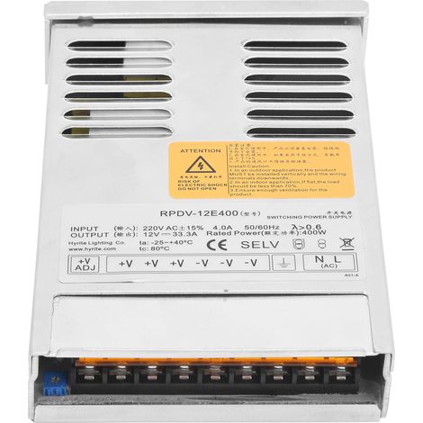 Alimentation à découpage LED étanche pour éclairage publicitaire extérieur, éclairage technique, RPDV-12E400 12 V (1/5)